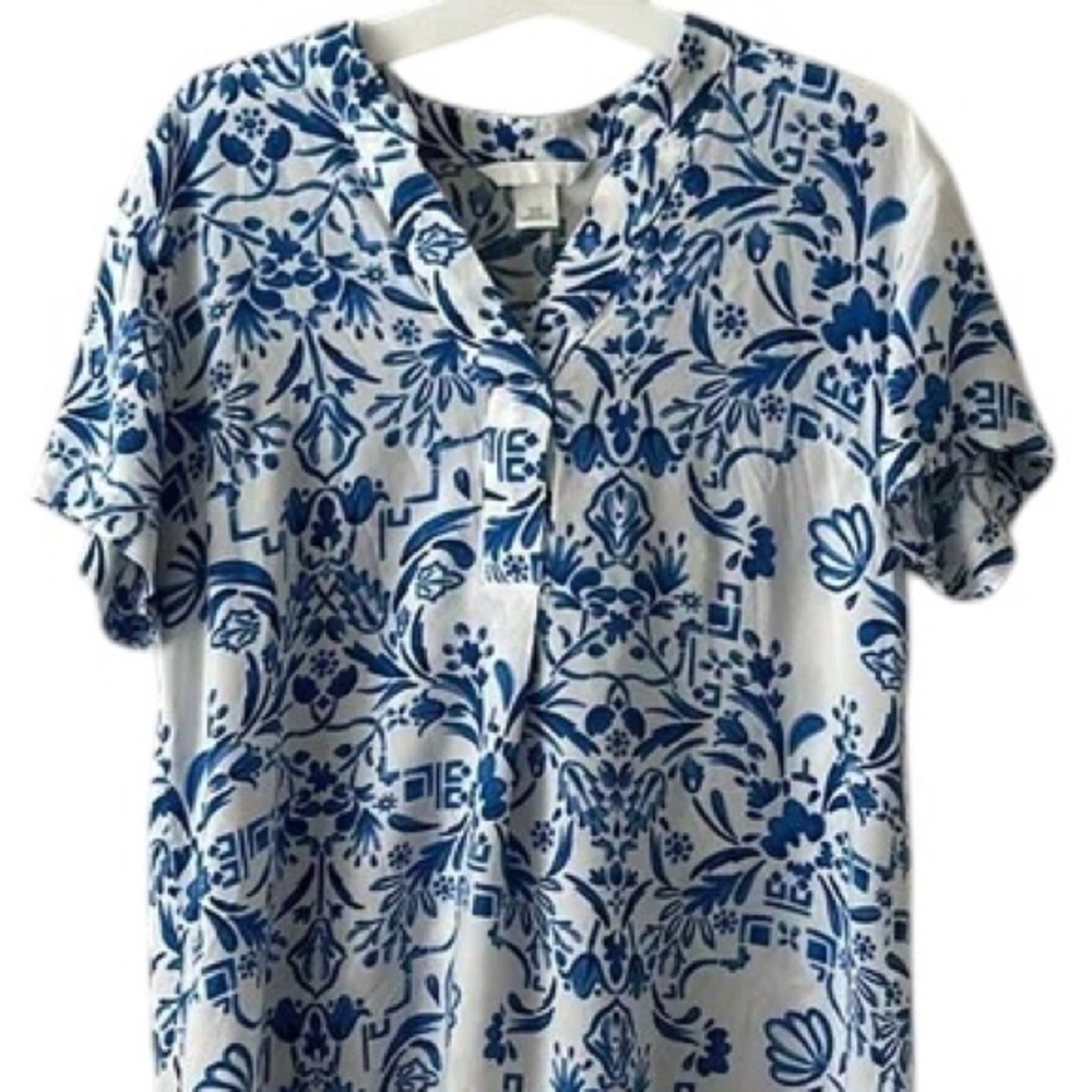H&M Blue and White Floral Dress Small - Picture 7 of 11